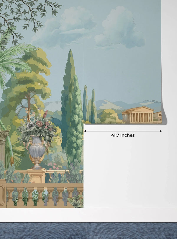 Ancient Roman Garden Wallpaper, Palace Fountain Mural, Oversized Custom Size Wall Art, Non-Woven, Non-Adhesive, Modern Wall Paper, Removable