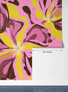 Abstract Pink Flowers Wallpaper, Seamless Pattern Mural, Oversized Custom Size Wall Art, Non-Woven, Non-Adhesive, Modern Wall Paper, Removable