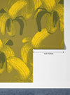 Bananas Wallpaper, Seamless Pattern Mural, Oversized Custom Size Wall Art, Non-Woven, Non-Adhesive, Modern Wall Paper, Removable