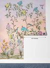 Chinoiserie Wallpaper, Floral Trees Mural, Oversized Custom Size Wall Art, Non-Woven, Non-Adhesive, Modern Wall Paper, Removable