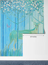 Stained Glass Deers Wallpaper, Spring Forest Mural, Oversized Custom Size Wall Art, Non-Woven, Non-Adhesive, Modern Wall Paper, Removable