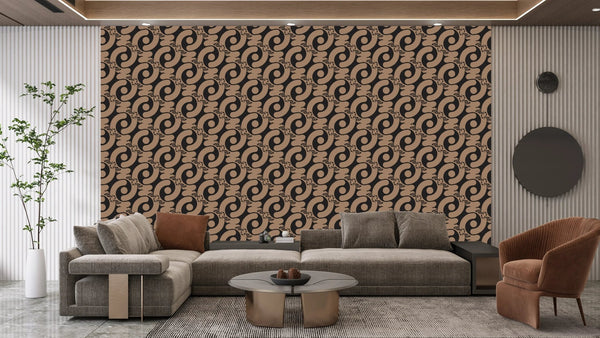 Geometric Abstract Brown Chainy Wallpaper, Seamless Pattern Mural, Oversized Custom Size Wall Art, Non - Woven, Non - Adhesive, Modern Wall Paper, Removable - Adawall Wallpaper - Registered Trade Accounts Only, Wallpaper Wholesale Account - W78181 - Adawall Wholesale - Wallpaper Wholesaler