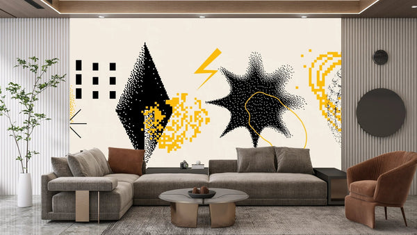 Geometric Shapes Wallpaper, Beige Background Mural, Oversized Custom Size Wall Art, Non - Woven, Non - Adhesive, Modern Wall Paper, Removable - Adawall Wallpaper - Registered Trade Accounts Only, Wallpaper Wholesale Account - W77636 - Adawall Wholesale - Wallpaper Wholesaler