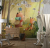 Cute Wild Forest Wallpaper, Animals Mural, Oversized Custom Size Wall Art, Non-Woven, Non-Adhesive, Modern Wall Paper, Removable