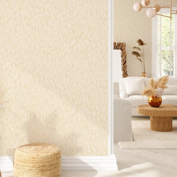 Glam Solid Color Wallpaper, Gold Rich Embossed Abstract Metallic Accents, Shimmering Design - Walloro High End Wallcoverings & More