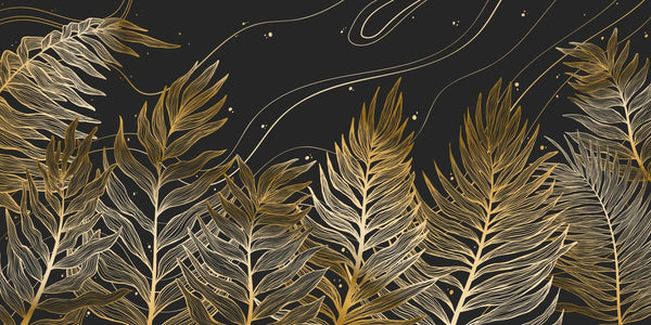 Golden Exotic Palm Leaves Wallpaper, Seamless Pattern Mural, Oversized Custom Size Wall Art, Non - Woven, Non - Adhesive, Modern Wall Paper, Removable - Adawall Wallpaper - Registered Trade Accounts Only, Wallpaper Wholesale Account - W78062 - Adawall Wholesale - Wallpaper Wholesaler