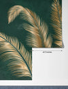 Golden Palm Leaves Wallpaper, Luxury Dark Green Art Background Mural, Oversized Custom Size Wall Art, Non - Woven, Non - Adhesive, Modern Wall Paper, Removable - Adawall Wallpaper - Registered Trade Accounts Only, Wallpaper Wholesale Account - W77514 - Adawall Wholesale - Wallpaper Wholesaler