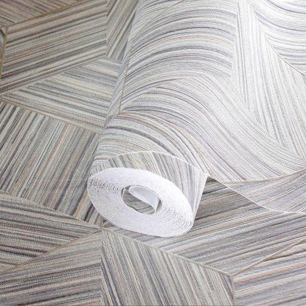 Gray Large Hexagon Embossed Wallpaer, Elegant Geometric Shapes Honeycomb Wallcovering - Walloro High End Wallcoverings & More