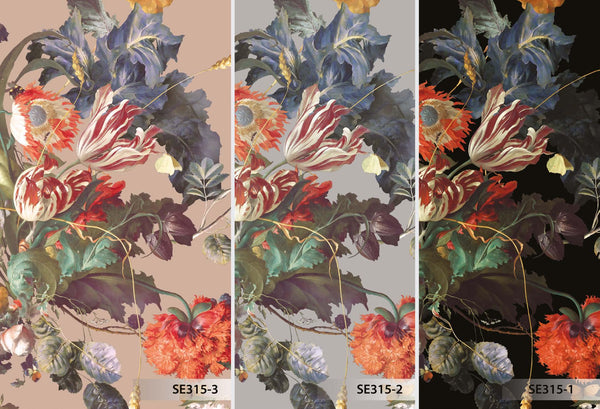Gray Large Peony Floral Wall Mural, Floral Flowers Wallpaper, Oversized Elegant Custom Size Wall Art, Non - Woven, Non - Pasted, Removable - Adawall Wallpaper - Registered Trade Accounts Only, Wallpaper Wholesale Account - SE315-2 - Adawall Wholesale - Wallpaper Wholesaler