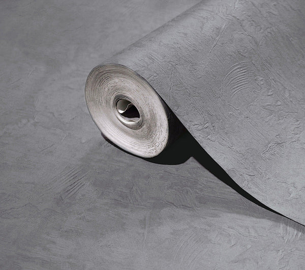 Gray Sleek Embossed finish Solid Color Wallpaper, Abstract Modern Minimalist Rich Textured Wallcovering - Walloro High End Wallcoverings & More