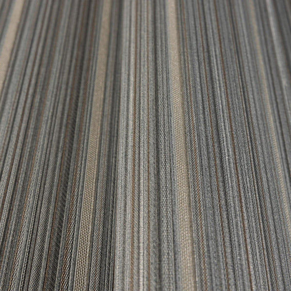 Gray Thin Striped 3D Embossed Wallpaper, Stylish Fabric Like Patterns Wallcovering - Walloro High End Wallcoverings & More