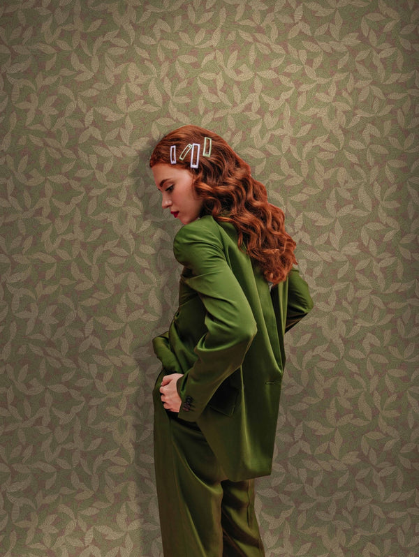 Green Leaf Pattern Wallpaper, Natural Wallpaper, Modern & Minimalist Wall Covering, Modern Look Neutral Colors Glittering Wallcovering - Adawall Wallpaper -Registered Trade Accounts Only, Wallpaper Wholesale Account - 25109-5 - Adawall Wholesale - Wallpaper Wholesaler