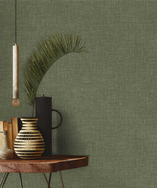 Green Muse Linen Texture Wallpaper, Natural Wallpaper, Modern & Minimalist Wall Covering, Modern Look Neutral Colors Glittering Wallcovering - Adawall Wallpaper -Registered Trade Accounts Only, Wallpaper Wholesale Account - 25104-10 - Adawall Wholesale - Wallpaper Wholesaler