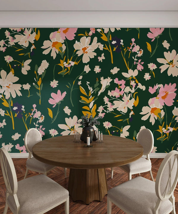 Hand Drawn Floral Wallpaper, Seamless Pattern Mural, Oversized Custom Size Wall Art, Non - Woven, Non - Adhesive, Modern Wall Paper, Removable - Adawall Wallpaper - Registered Trade Accounts Only, Wallpaper Wholesale Account - W78076 - Adawall Wholesale - Wallpaper Wholesaler