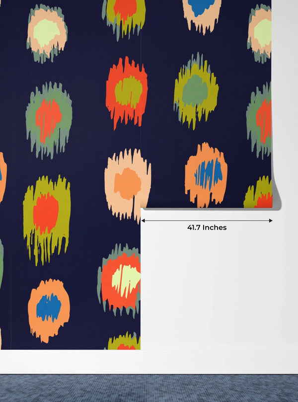 Ikat Polka Dot Wallpaper, Seamless Pattern Mural, Oversized Custom Size Wall Art, Non - Woven, Non - Adhesive, Modern Wall Paper, Removable - Adawall Wallpaper - Registered Trade Accounts Only, Wallpaper Wholesale Account - W77682 - Adawall Wholesale - Wallpaper Wholesaler