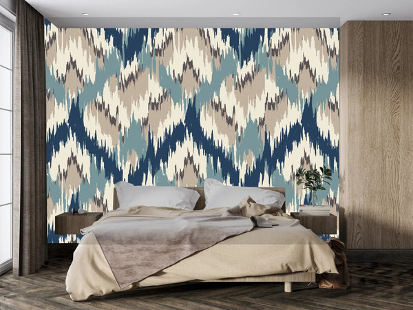 Ikat Wallpaper, Seamless Pattern Mural, Oversized Custom Size Wall Art, Non - Woven, Non - Adhesive, Modern Wall Paper, Removable - Adawall Wallpaper - Registered Trade Accounts Only, Wallpaper Wholesale Account - W77562 - Adawall Wholesale - Wallpaper Wholesaler