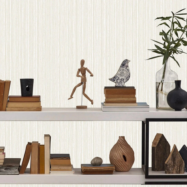 Ivory Modern Embossed Striped Wallpaper, Plain Solid Color Textured Wallcovering - Adawall Wallpaper - Registered Trade Accounts Only, Wallpaper Wholesale Account - 9904-2 - Adawall Wholesale - Wallpaper Wholesaler