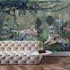 jungle Tigers Wall Mural, Green Nature Forest Theme Wallpaper, Custom Large Wall Mural, Non - Adhesive, Washable, Removable Wall Paper, Birds, Non - Woven Back - Adawall Wallpaper - Registered Trade Accounts Only, Wallpaper Wholesale Account - A311-3 - Adawall Wholesale - Wallpaper Wholesaler
