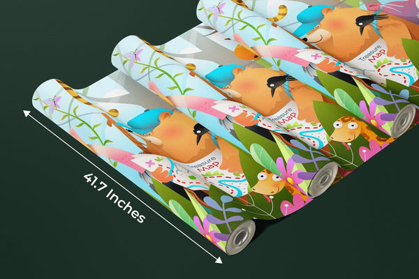 Kids Adventure Wallpaper, Jungle Animals Mural, Oversized Custom Size Wall Art, Non - Woven, Non - Adhesive, Modern Wall Paper, Removable - Adawall Wallpaper - Registered Trade Accounts Only, Wallpaper Wholesale Account - W78116 - Adawall Wholesale - Wallpaper Wholesaler