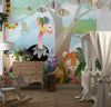 Kids Animals in Jungle Wallpaper, Wild Tropical Mural, Oversized Custom Size Wall Art, Non - Woven, Non - Adhesive, Modern Wall Paper, Removable - Adawall Wallpaper - Registered Trade Accounts Only, Wallpaper Wholesale Account - W77537 - Adawall Wholesale - Wallpaper Wholesaler