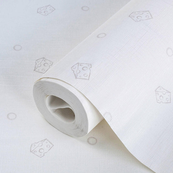 Kids Room Cheese Textured Wallpaper, Light Color White, Boys Girls Bedroom Wallpaper, Nursery Wallpaper, 114 sq ft Roll, Kids Bathroom - Walloro High End Wallcoverings & More