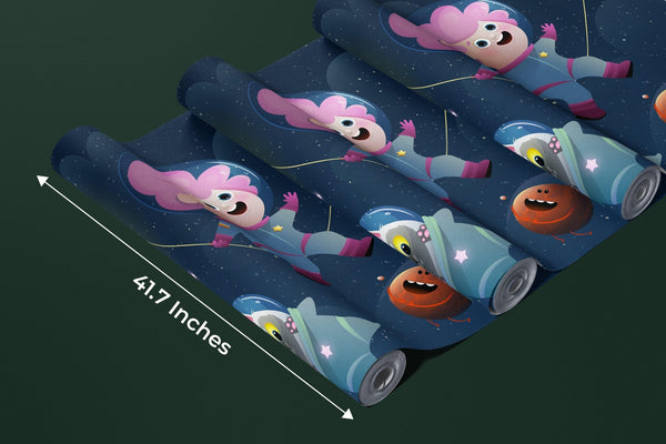 Kids Space Travel Wallpaper, Alien and Pets Mural, Oversized Custom Size Wall Art, Non - Woven, Non - Adhesive, Modern Wall Paper, Removable - Adawall Wallpaper - Registered Trade Accounts Only, Wallpaper Wholesale Account - W78119 - Adawall Wholesale - Wallpaper Wholesaler