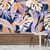 Wild Bright Tropical Wallpaper, Seamless Pattern Mural, Oversized Custom Size Wall Art, Non-Woven, Non-Adhesive, Modern Wall Paper, Removable