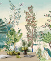 Chinoiserie Wallpaper, Floral Trees and Birds Mural, Oversized Custom Size Wall Art, Non-Woven, Non-Adhesive, Modern Wall Paper, Removable