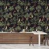 Exotic Plants and Birds Wallpaper, Forest Mural, Oversized Custom Size Wall Art, Non-Woven, Non-Adhesive, Modern Wall Paper, Removable