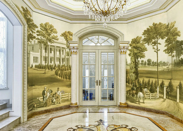 Landscape Scenic Wallpaper, Historical European Wall Mural, Light Green Custom Size Wall Covering, Non - Woven, Non - Adhesive, Removable, Washable - Adawall Wallpaper - Registered Trade Accounts Only, Wallpaper Wholesale Account - FJ315-1 - Adawall Wholesale - Wallpaper Wholesaler