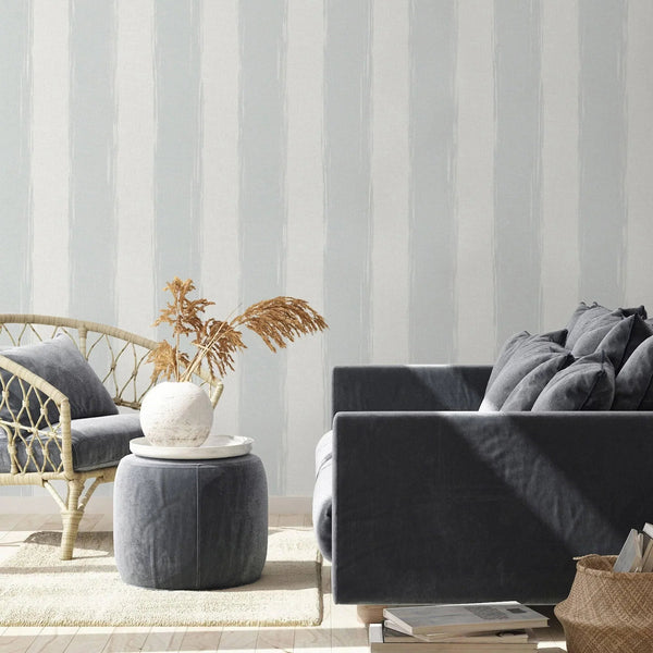 Large Striped Wallpaper, Rich Textured Wallcovering, Traditional, White Blue Color, Extra Wide 114 sq ft Roll, Washable Coastal Beach House - Adawall Wallpaper - Registered Trade Accounts Only, Wallpaper Wholesale Account - 4709-2 - Adawall Wholesale - Wallpaper Wholesaler
