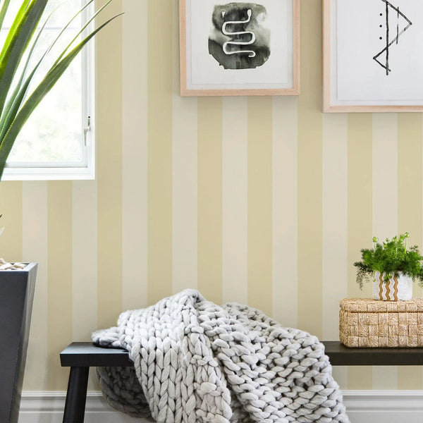 Light Beige Timeless Bold Striped Wallpaper, Flocked Textured Velvet Feeling Thick Lines Wallcovering - Adawall Wallpaper - Registered Trade Accounts Only, Wallpaper Wholesale Account - 3704-3 - Adawall Wholesale - Wallpaper Wholesaler