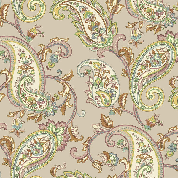 Light Brown Luxury Paisley Deep Embossed Wallpaper, Traditional Rich Textured Wallcovering - Walloro High End Wallcoverings & More
