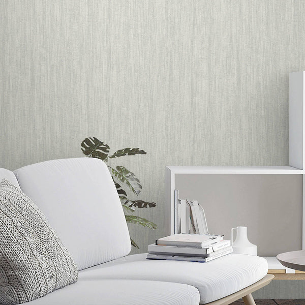 Light Silver Modern Stripped Pattern Wallpaper, Embossed 3D Textured Neutral Colors Abstract Wallcovering - Walloro High End Wallcoverings & More