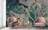 Lion Jungle Wall Mural, Gray Tropical Wall Mural, Interior Decor, Non - Pasted, Extra Large Wall Print, Removable, Forest Theme Wall Art - Adawall Wallpaper - Registered Trade Accounts Only, Wallpaper Wholesale Account - A310-3 - Adawall Wholesale - Wallpaper Wholesaler