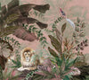 Lion Jungle Wall Mural, Purple Tropical Wall Mural, Interior Decor, Non-Pasted, Extra Large Wall Print, Removable, Forest Theme Wall Art - Walloro High End Wallcoverings & More