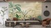 Tropical Trees Wallpaper, Tropical Leaves Wall Mural, Oversized Custom Size Wall Art, Non-Woven, Non-Adhesive, Modern Wall Paper, Removable