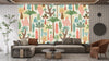 Ethnic Tropical Wallpaper, Seamless Pattern Mural, Oversized Custom Size Wall Art, Non-Woven, Non-Adhesive, Modern Wall Paper, Removable