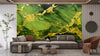 Light Green Marble Wallpaper, Gold Abstract Mural, Oversized Custom Size Wall Art, Non-Woven, Non-Adhesive, Modern Wall Paper, Removable