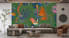 Exotic Abstract Wallpaper, Parrots Mural, Oversized Custom Size Wall Art, Non-Woven, Non-Adhesive, Modern Wall Paper, Removable
