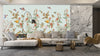 Branches Wallpaper, Flowers Mural, Oversized Custom Size Wall Art, Non-Woven, Non-Adhesive, Modern Wall Paper, Removable