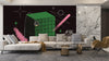 Green Cube Wallpaper, Abstract Geometric Shapes Mural, Oversized Custom Size Wall Art, Non-Woven, Non-Adhesive, Modern Wall Paper, Removable