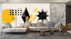 Geometric Shapes Wallpaper, Beige Background Mural, Oversized Custom Size Wall Art, Non-Woven, Non-Adhesive, Modern Wall Paper, Removable