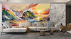 Beautiful Sunset Over Ocean Wallpaper, Oil Painting Mural, Oversized Custom Size Wall Art, Non-Woven, Non-Adhesive, Modern Wall Paper, Removable