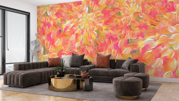 Abstract Acrylic Wallpaper, Seamless Pattern Mural, Oversized Custom Size Wall Art, Non-Woven, Non-Adhesive, Modern Wall Paper, Removable