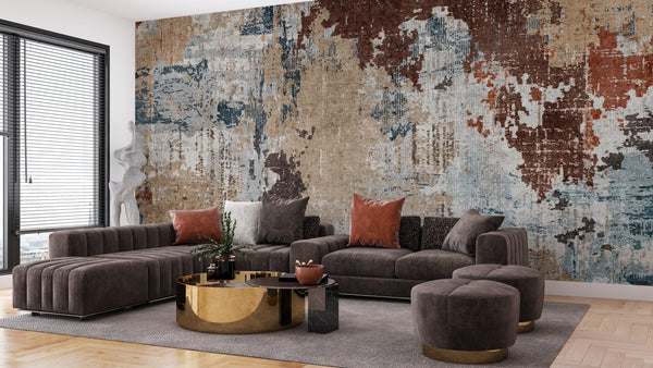 Abstract Vintage Wallpaper, Retro Texture Mural, Oversized Custom Size Wall Art, Non-Woven, Non-Adhesive, Modern Wall Paper, Removable