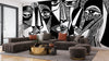 Modern Surreal, Black and White Wallpaper, Linocut Style Mural, Oversized Custom Size Wall Art, Non-Woven, Non-Adhesive, Modern Wall Paper, Removable