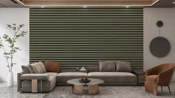 WPC Wood Wallpaper, Green Mural, Oversized Custom Size Wall Art, Non-Woven, Non-Adhesive, Modern Wall Paper, Removable