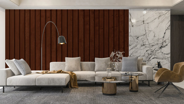 Oak Wood Wallpaper, Dark Brown Mural, Oversized Custom Size Wall Art, Non-Woven, Non-Adhesive, Modern Wall Paper, Removable