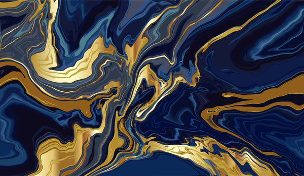 Luxury Blue Marble Wallpaper, Gold Abstract Mural, Oversized Custom Size Wall Art, Non - Woven, Non - Adhesive, Modern Wall Paper, Removable - Adawall Wallpaper - Registered Trade Accounts Only, Wallpaper Wholesale Account - W77916 - Adawall Wholesale - Wallpaper Wholesaler